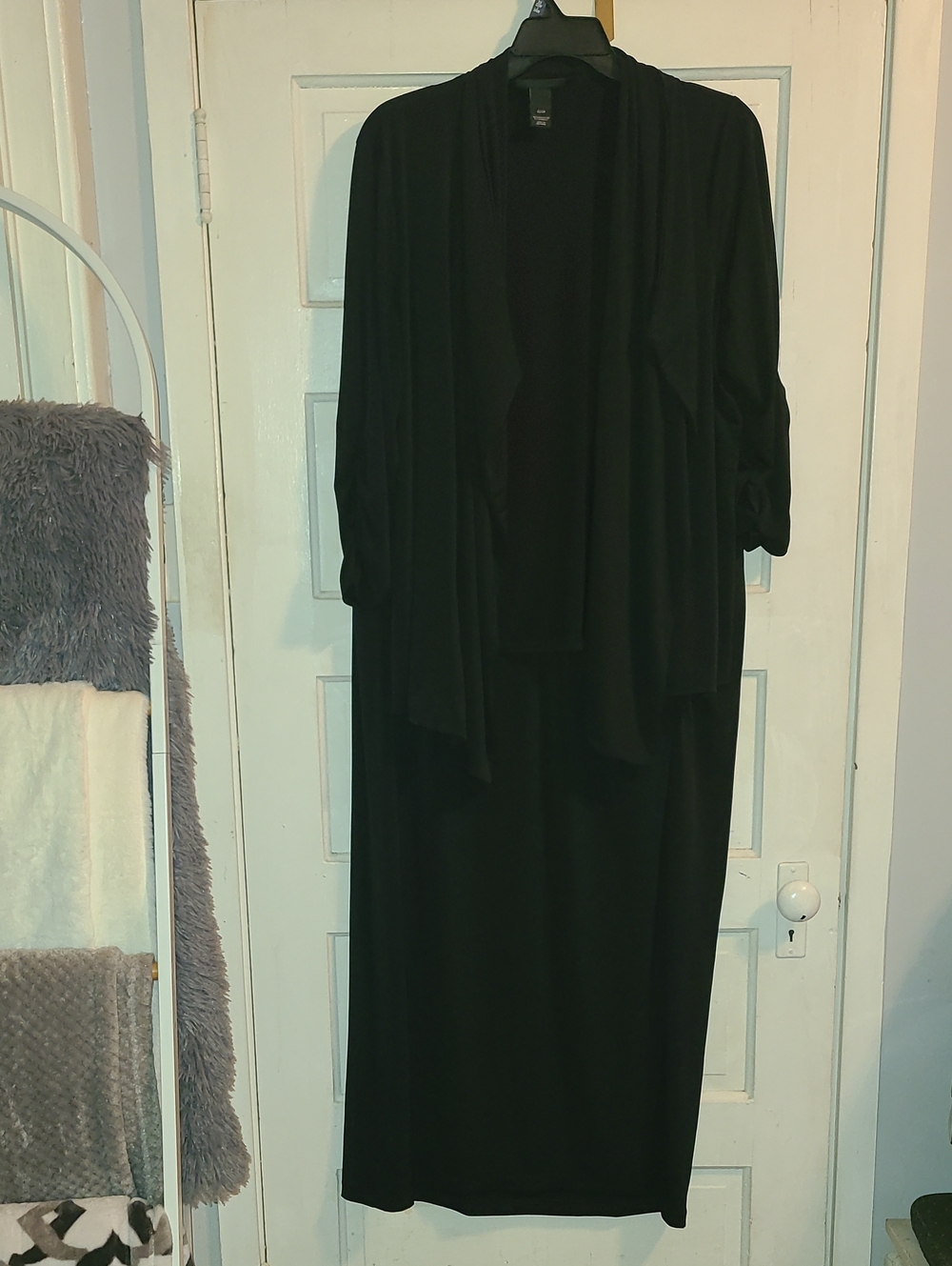 Lane Bryant Black Open-Front Cardigan W/ Maxi Skirt